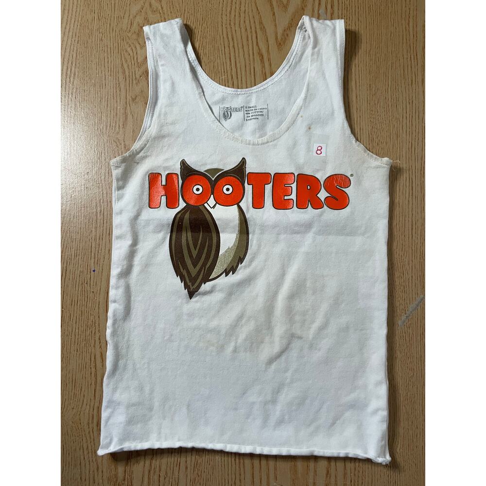 B30-8 Hooters Girl Uniform Rare Vintage Tank White size Xs